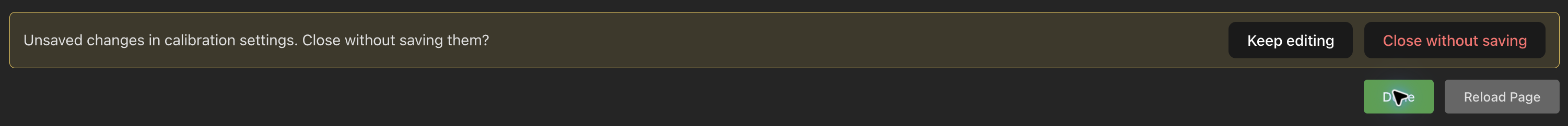 Settings asks before discarding unsaved changes.